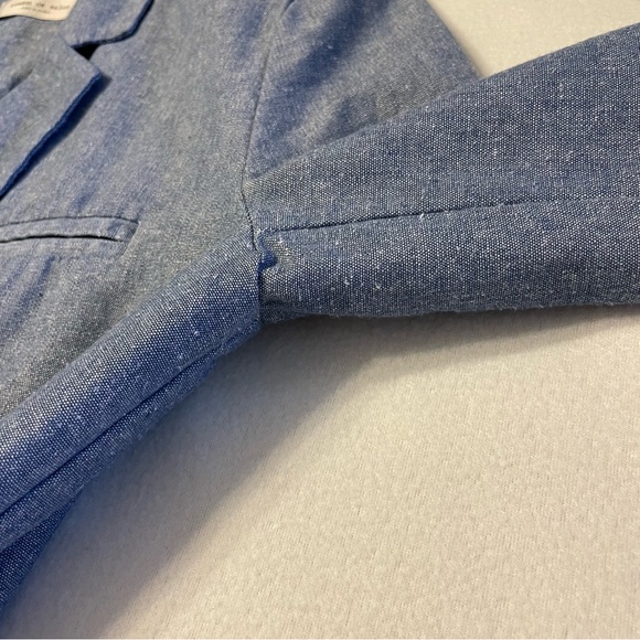 Light Blue Blazer London de Salon Korea Suit Jacket Button Front - Picture 8 of 11